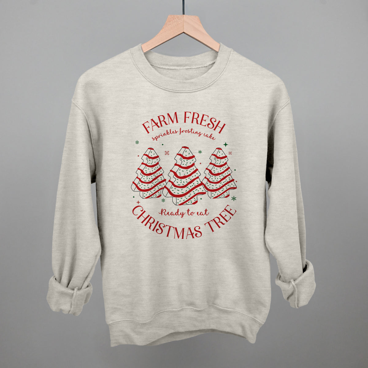 Farm Fresh Christmas Tree Cake Funny Sweatshirt in Oatmeal – Ivy + Cloth