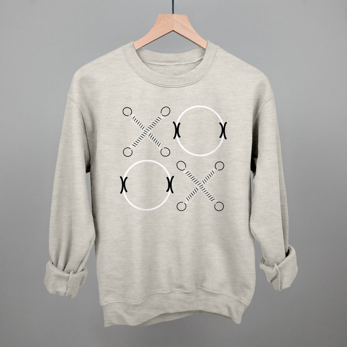 XO Reformer Pilates graphic crewneck sweatshirt in Oatmeal