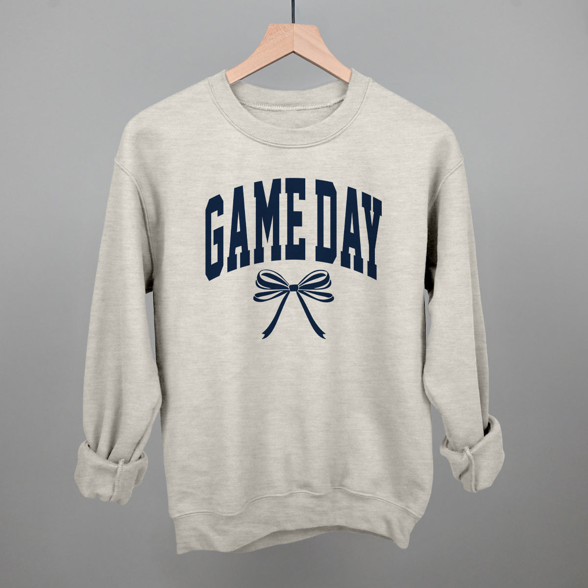 Game Day Arch And Bow Funny Sweatshirt in Oatmeal – Ivy + Cloth