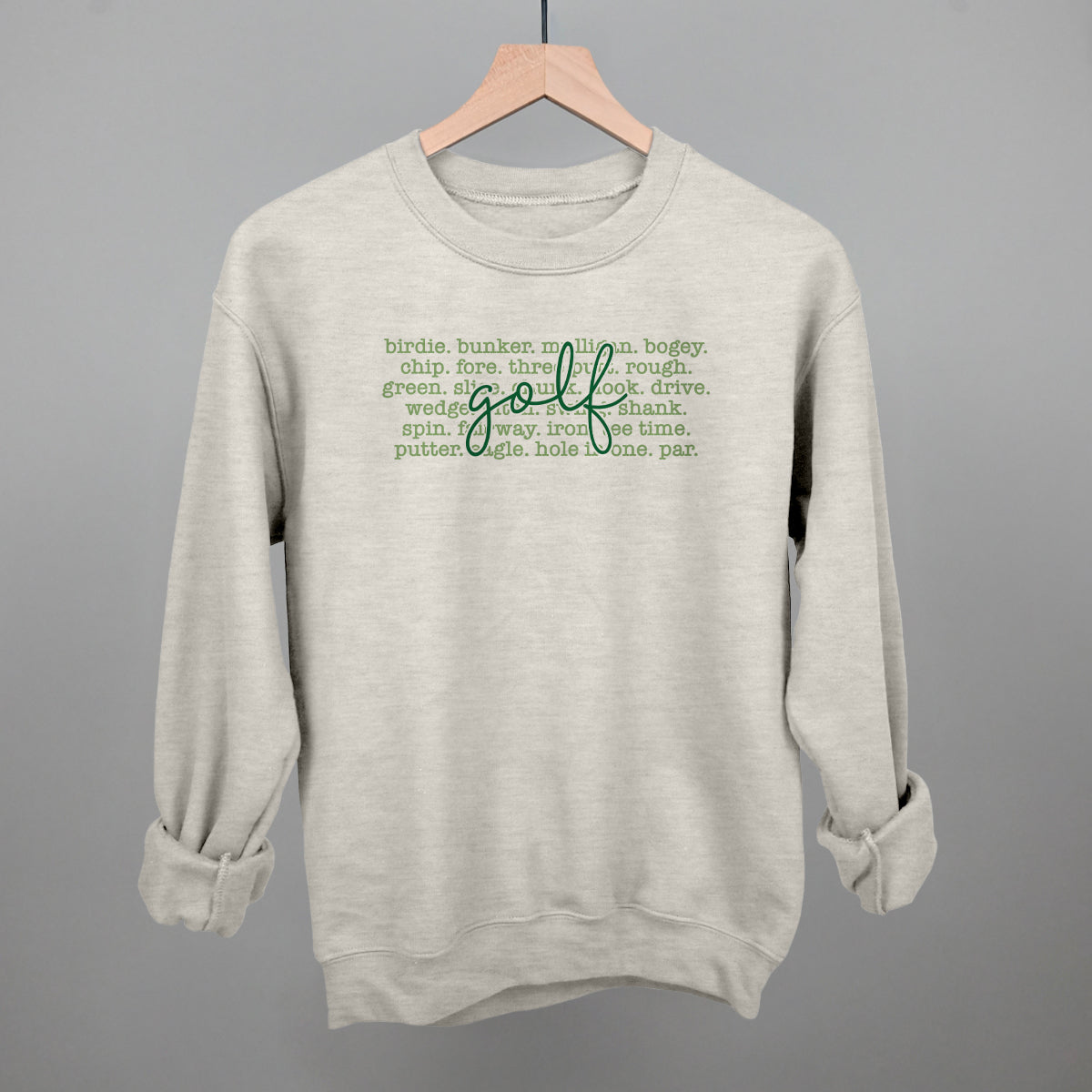 Golf Terms With Script Funny Sweatshirt in Oatmeal – Ivy + Cloth