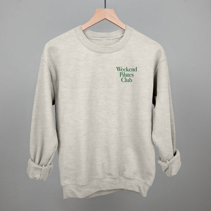 Weekend Pilates Club Minimalist graphic crewneck sweatshirt in Oatmeal