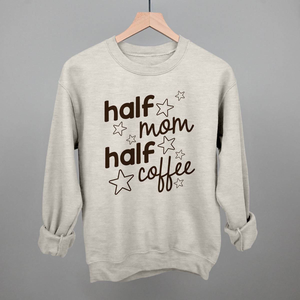 Half Mom Half Coffee Stars Funny Sweatshirt in Oatmeal – Ivy + Cloth