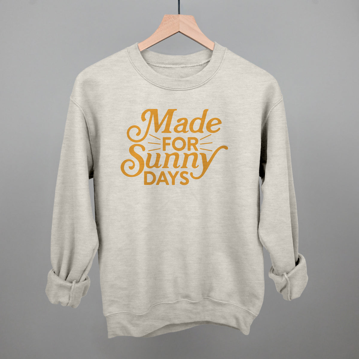 Made For Sunny Days Summer graphic crewneck sweatshirt in Oatmeal