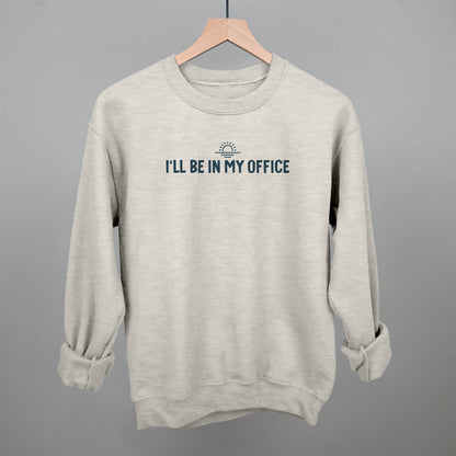 I'll Be In My Office Lake graphic crewneck sweatshirt in Oatmeal