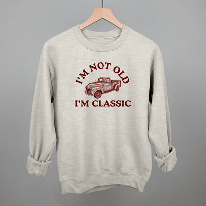 I'm Not Old I'm Classic Truck graphic crewneck sweatshirt in Oatmeal