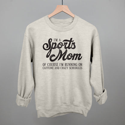 I'm A Sports Mom graphic crewneck sweatshirt in Oatmeal