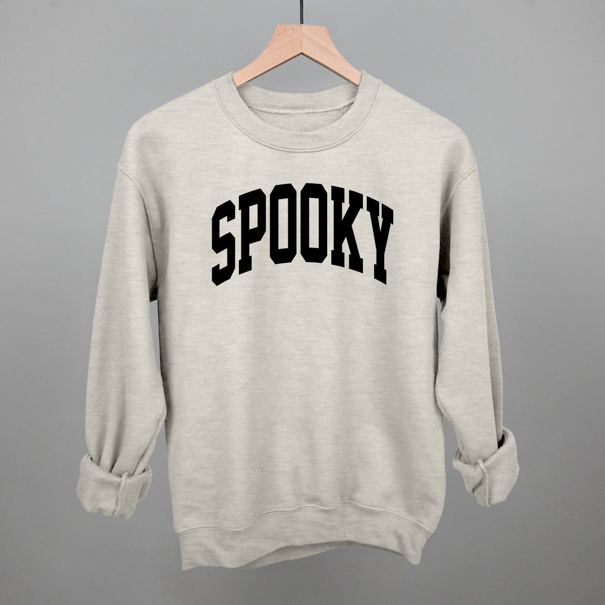 Spooky Halloween graphic crewneck sweatshirt in Oatmeal