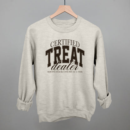 Certified Treat Dealer graphic crewneck sweatshirt in Oatmeal