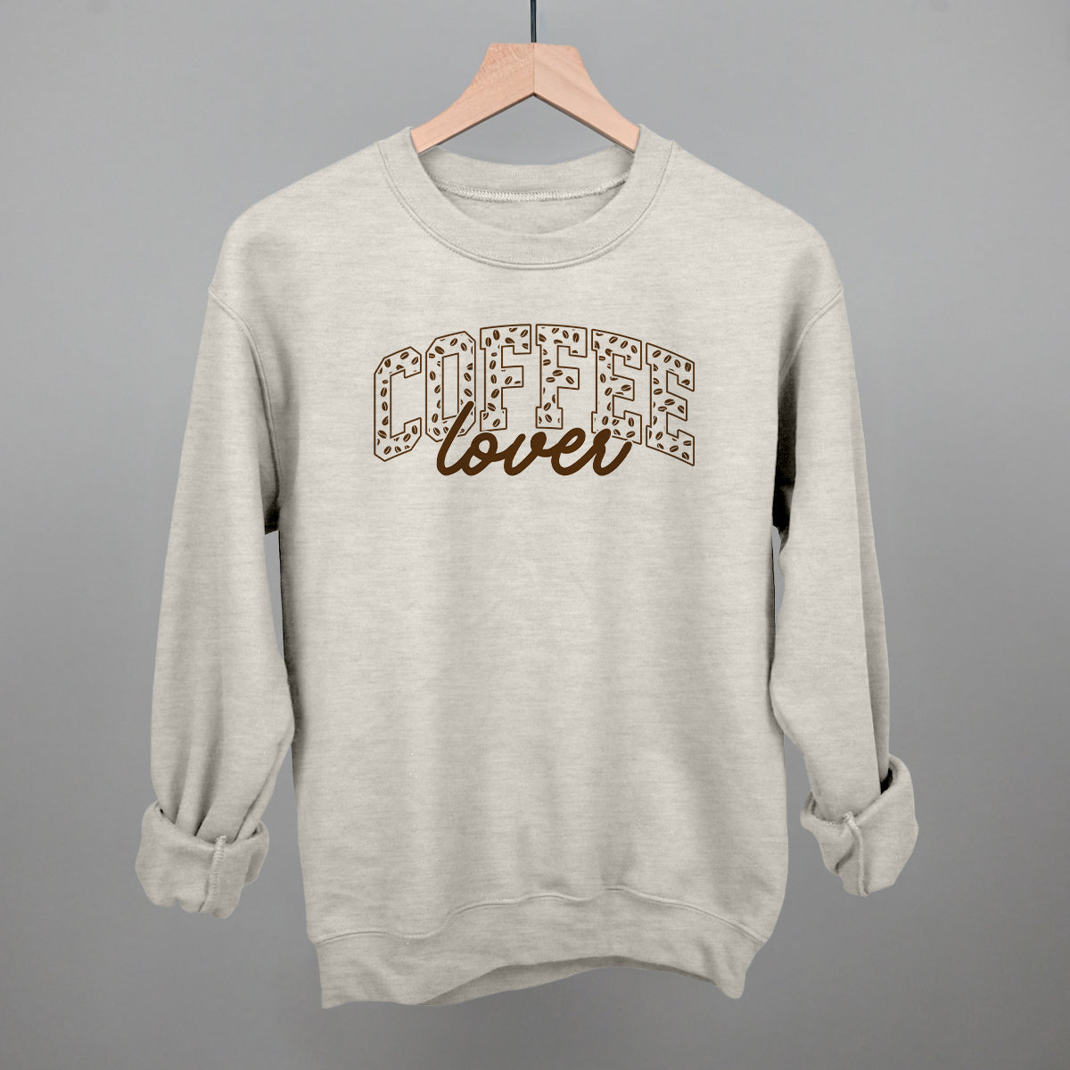 Coffee Lover graphic crewneck sweatshirt in Oatmeal