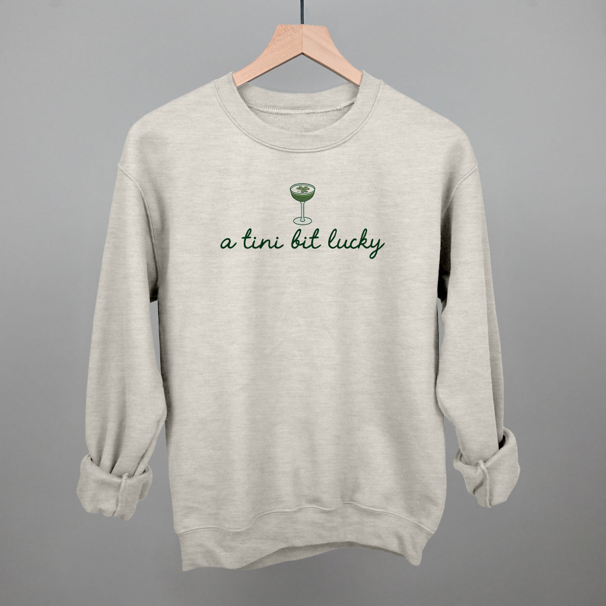 A Tini Bit Lucky Funny Sweatshirt in Oatmeal – Ivy + Cloth