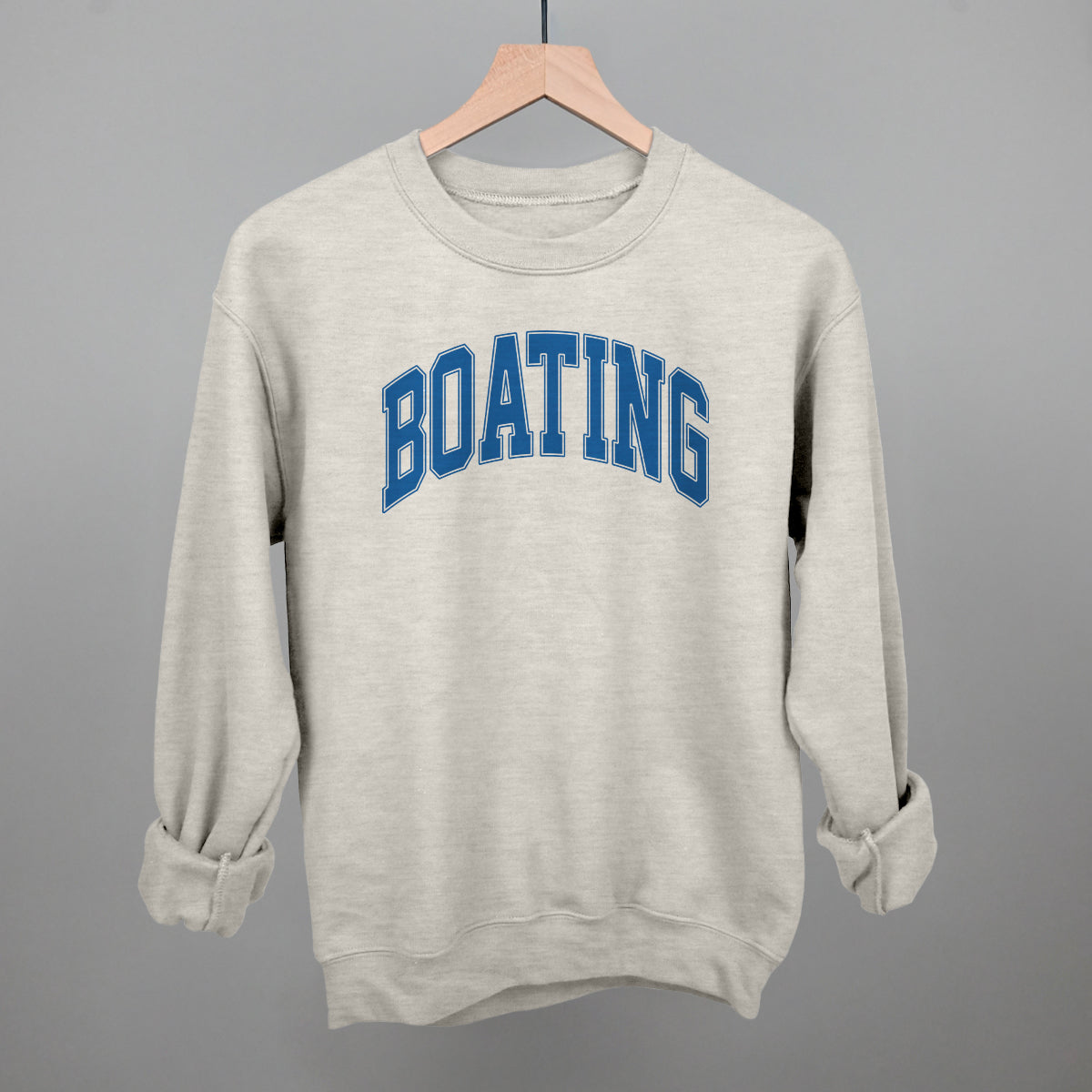 Boating Lake Life graphic crewneck sweatshirt in Oatmeal