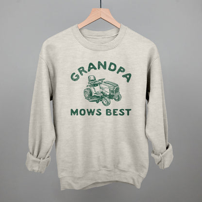 Grandpa Mows Best graphic crewneck sweatshirt in Oatmeal