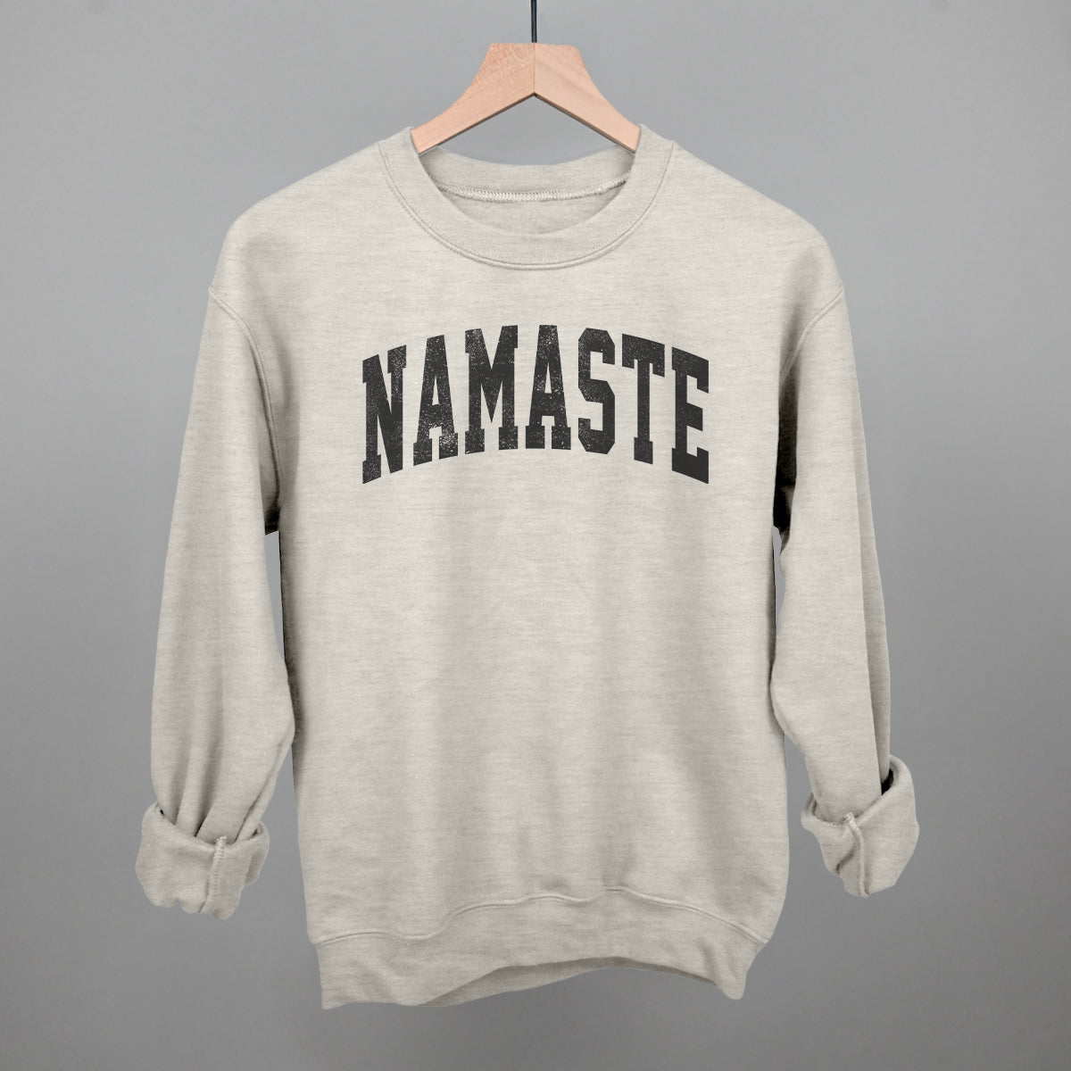 Namaste Yoga graphic crewneck sweatshirt in Oatmeal
