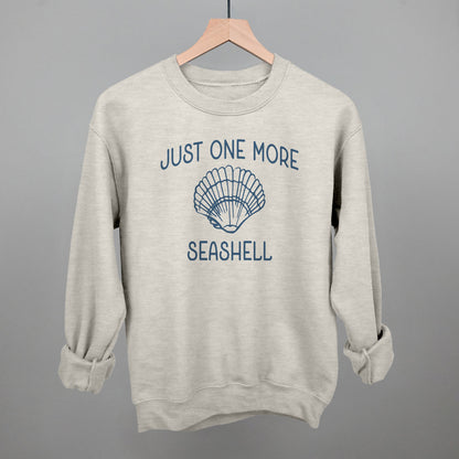 Just One More Seashell Beach graphic crewneck sweatshirt in Oatmeal