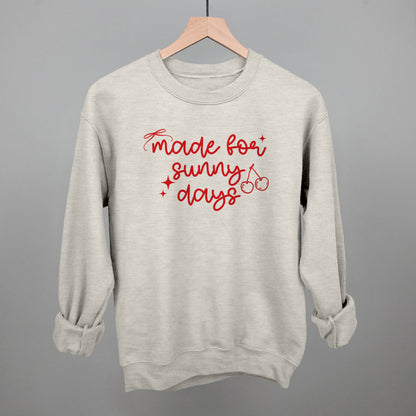 Made For Sunny Days Summer graphic crewneck sweatshirt in Oatmeal