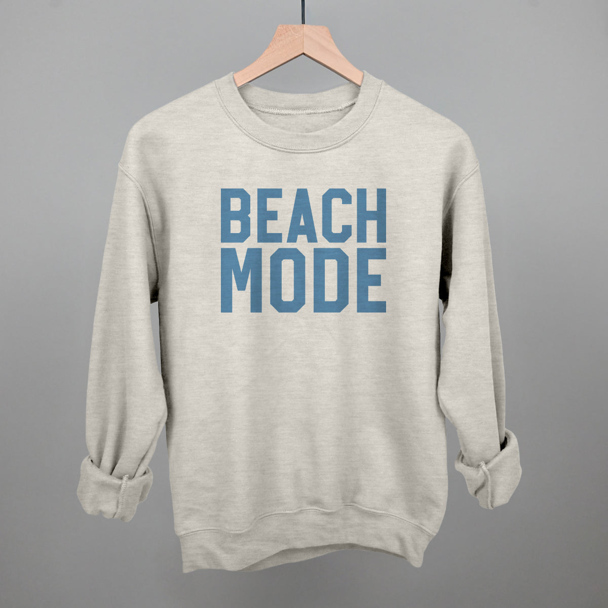 Beach Mode graphic crewneck sweatshirt in Oatmeal