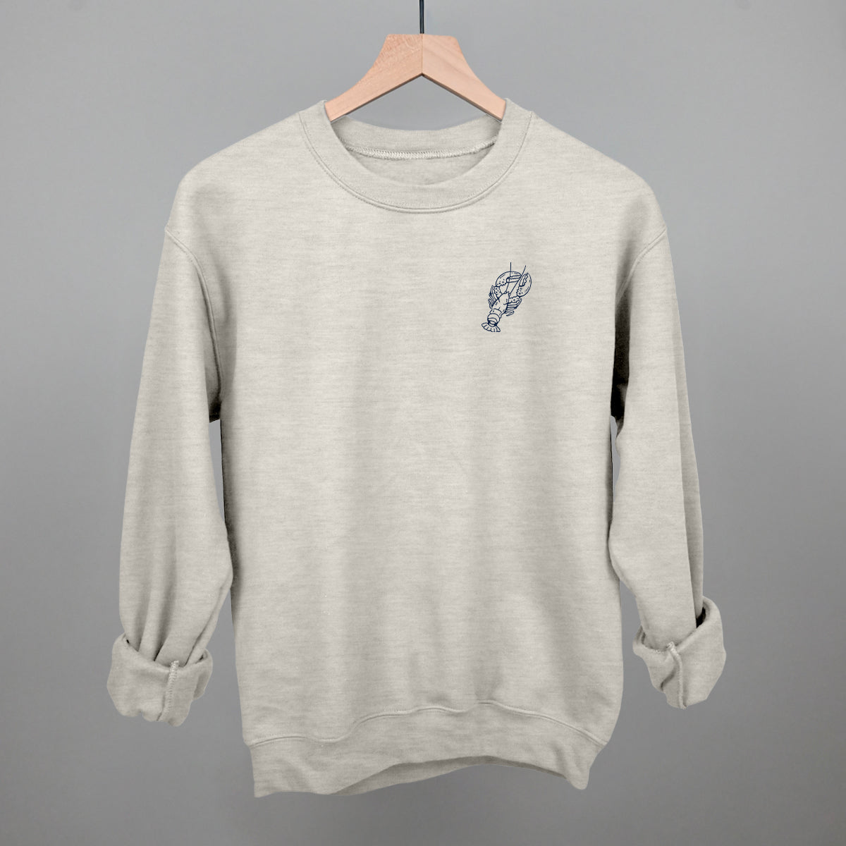 Lobster Coastal graphic crewneck sweatshirt in Oatmeal