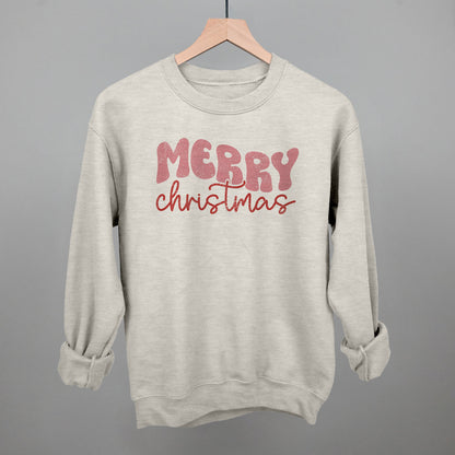 Merry Christmas (Groovy Script) Funny Sweatshirt in Oatmeal – Ivy + Cloth