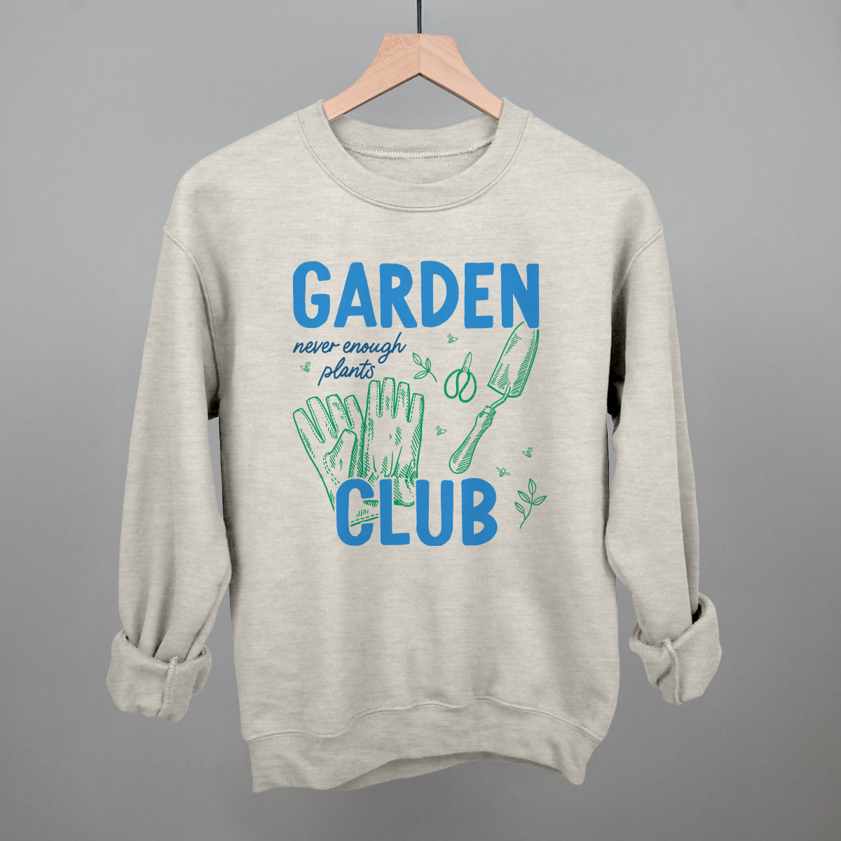 Garden Club Gardening graphic crewneck sweatshirt in Oatmeal