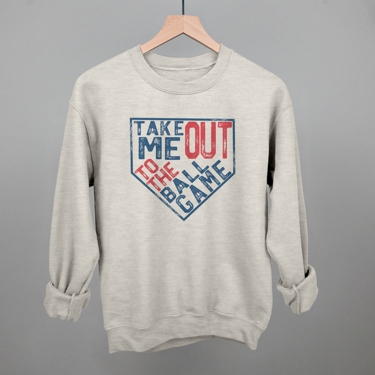 Take Me Out To The Ball Game (Plate) Funny Sweatshirt in Oatmeal – Ivy + Cloth