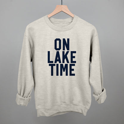 On Lake Time Block Letters Funny Sweatshirt in Oatmeal – Ivy + Cloth