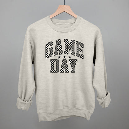 Game Day Checkered Arch Funny Sweatshirt in Oatmeal – Ivy + Cloth