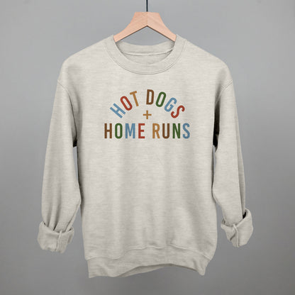 Hot Dogs and Home Runs Baseball graphic crewneck sweatshirt in Oatmeal