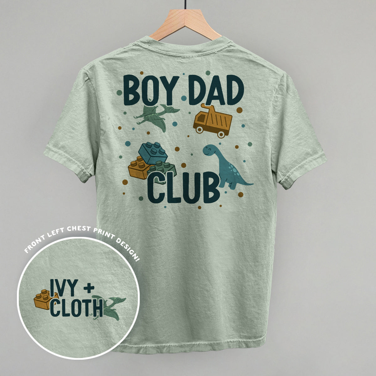 Boy Dad Club Doodles (Back Print) Funny Comfort Colors T-Shirt in Bay – Ivy + Cloth