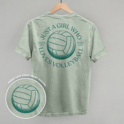 Just A Girl Who Loves Volleyball (Back Print) Funny Comfort Colors T-Shirt in Bay – Ivy + Cloth