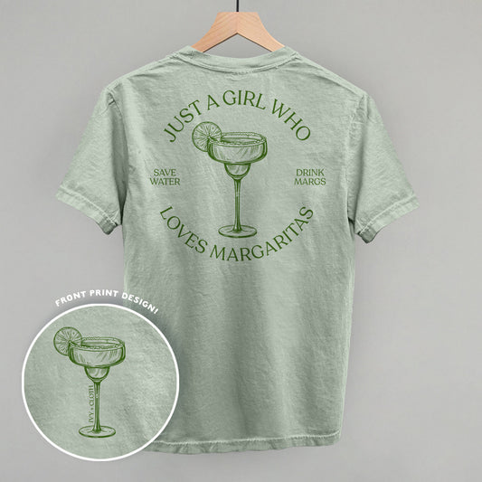 Just A Girl Who Loves Margaritas (Back Print) Funny Comfort Colors T-Shirt in Bay – Ivy + Cloth