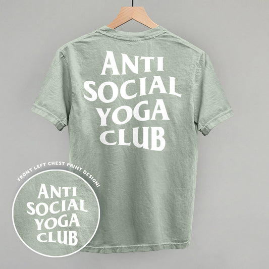 Anti Social Yoga Club (White) (Back Print) Funny Comfort Colors T-Shirt in Bay – Ivy + Cloth