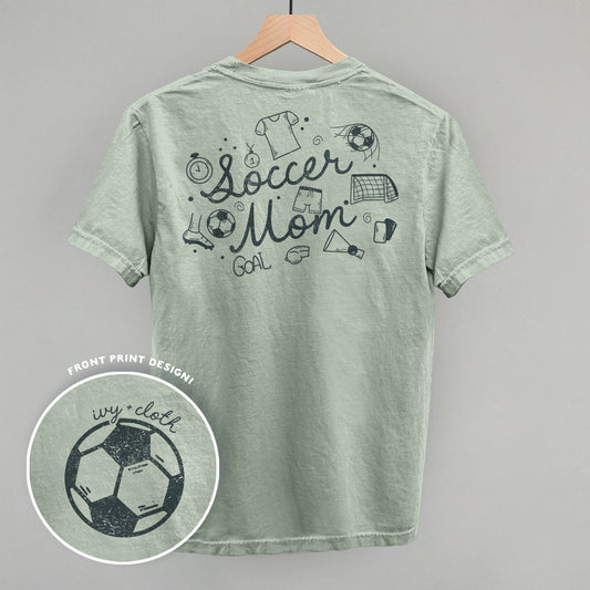 Soccer Mom (Script + Doodles) (Back Print) Funny Comfort Colors T-Shirt in Bay – Ivy + Cloth