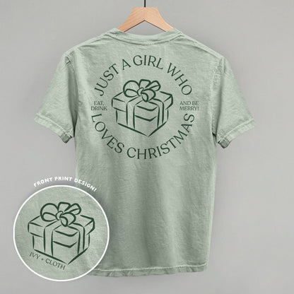 Just A Girl Who Loves Christmas (Back Print) Funny Comfort Colors T-Shirt in Bay – Ivy + Cloth