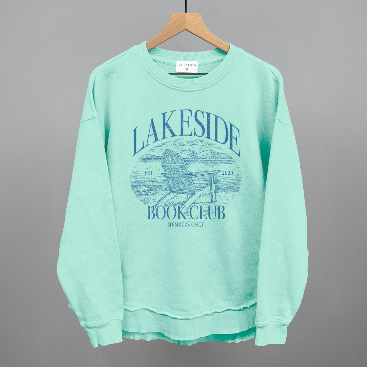 Lakeside Book Club graphic top in Beach Glass