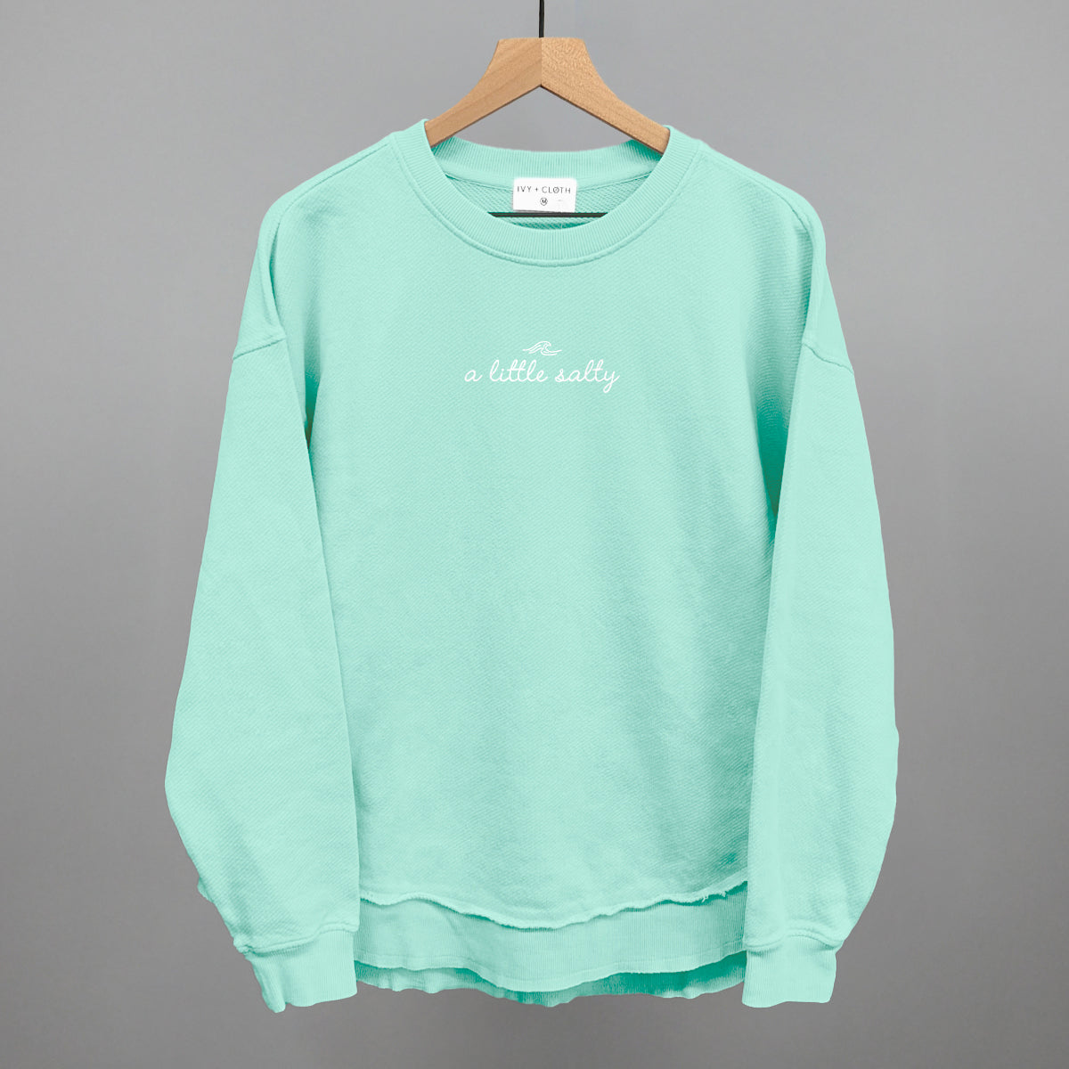 A Little Salty Wave Beach graphic top in Beach Glass