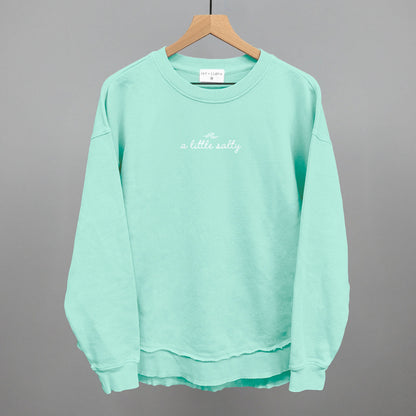 A Little Salty Wave Beach graphic top in Beach Glass