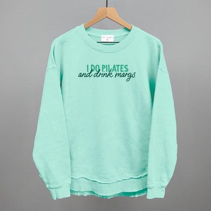 I Do Pilates And Drink Margs Funny Oversized Terry Poncho in Beach Glass – Ivy + Cloth