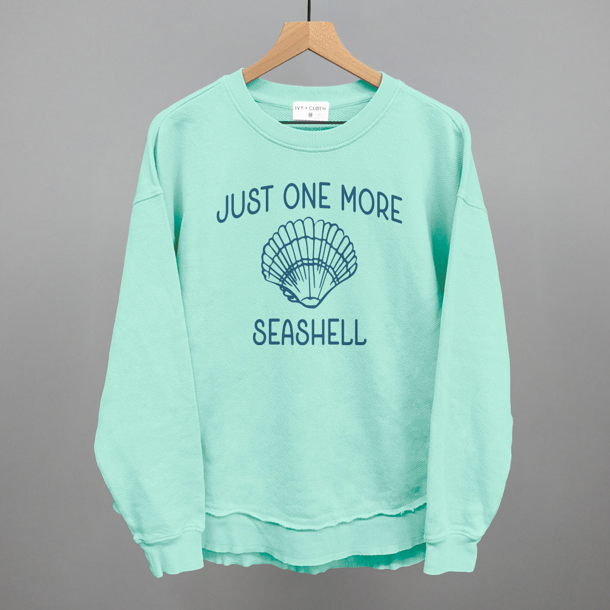 Just One More Seashell Beach graphic top in Beach Glass