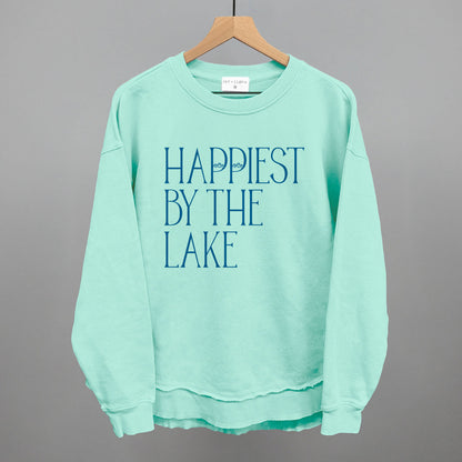 Happiest By The Lake graphic top in Beach Glass