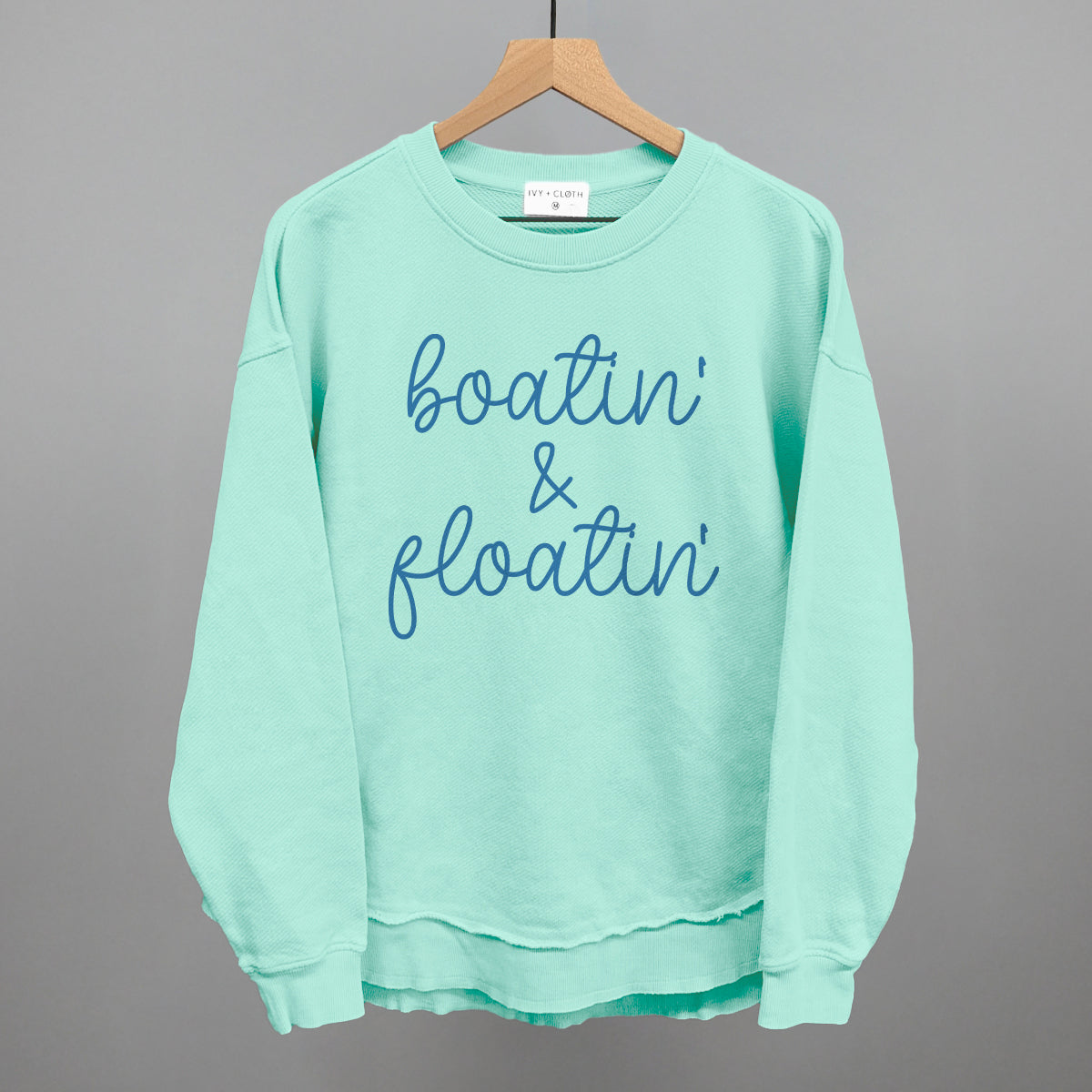 Boatin' & Floatin' Funny Oversized Terry Poncho in Beach Glass – Ivy + Cloth
