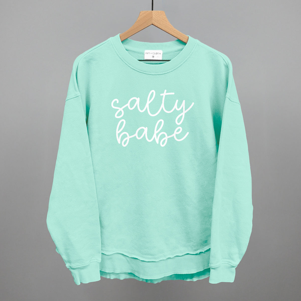 Salty Babe Beach graphic top in Beach Glass