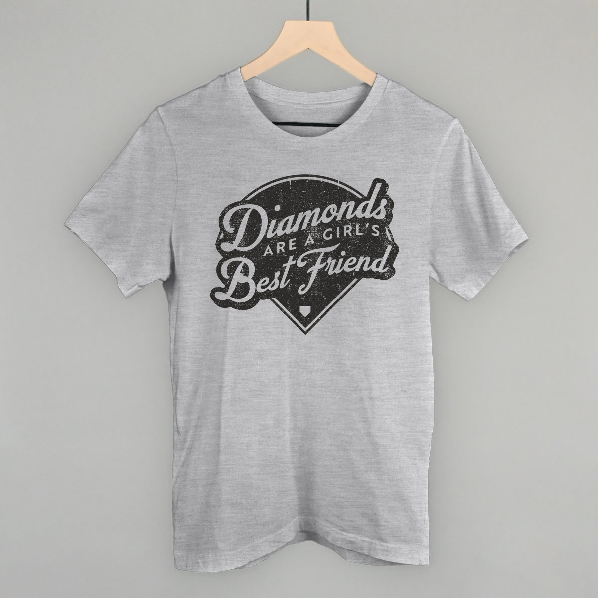 Diamonds Are A Girl's Best Friend (Vintage Script) Funny T-Shirt in Athletic Heather – Ivy + Cloth