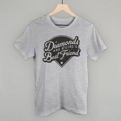 Diamonds Are A Girl's Best Friend (Vintage Script) Funny T-Shirt in Athletic Heather – Ivy + Cloth