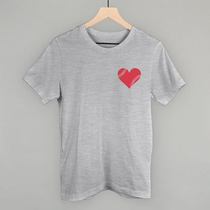 Baseball Heart (Left Chest) Funny T-Shirt in Athletic Heather – Ivy + Cloth