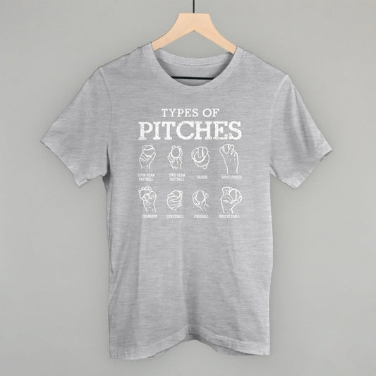 Types of Pitches Funny T-Shirt in Athletic Heather – Ivy + Cloth