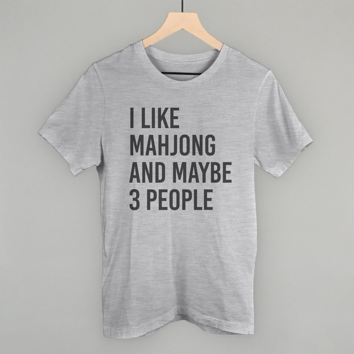 I Like Mahjong and Maybe 3 People graphic tee in Athletic Heather