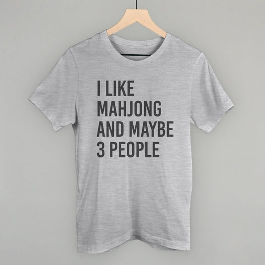 I Like Mahjong and Maybe 3 People graphic tee in Athletic Heather