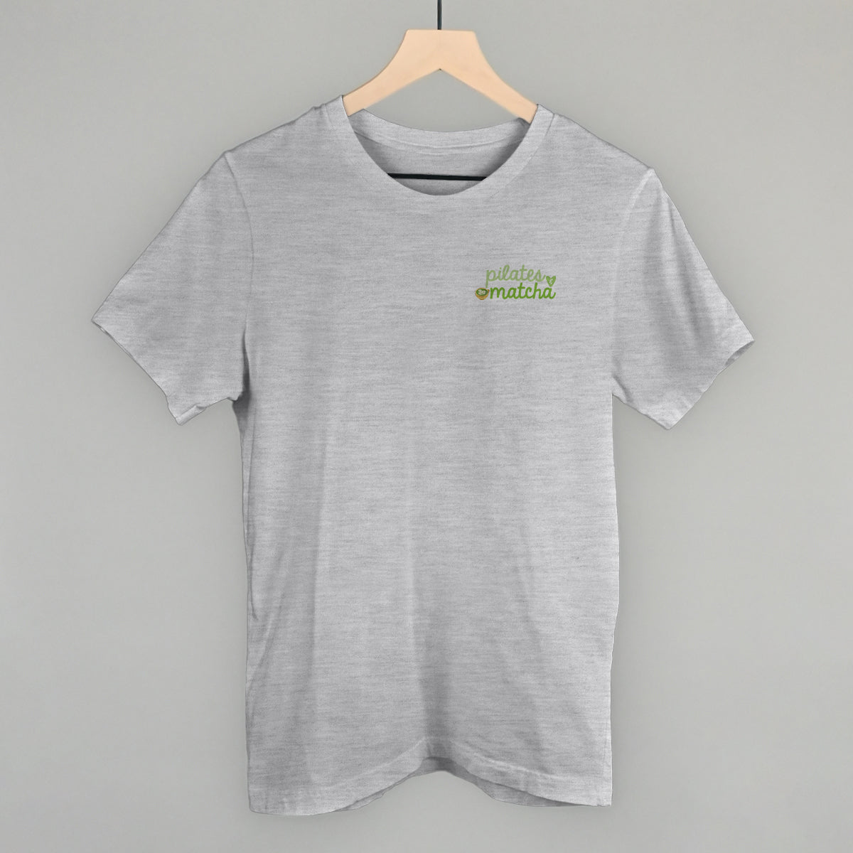 Pilates and Matcha Minimalist graphic tee in Athletic Heather