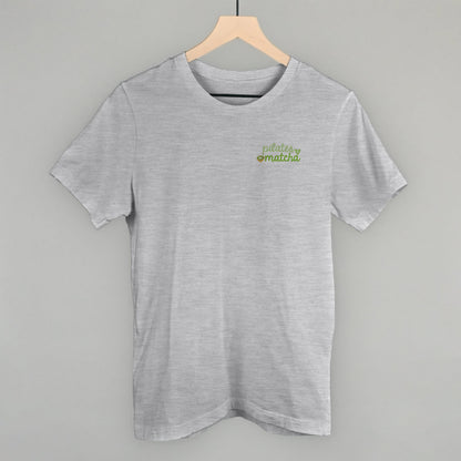 Pilates and Matcha Minimalist graphic tee in Athletic Heather