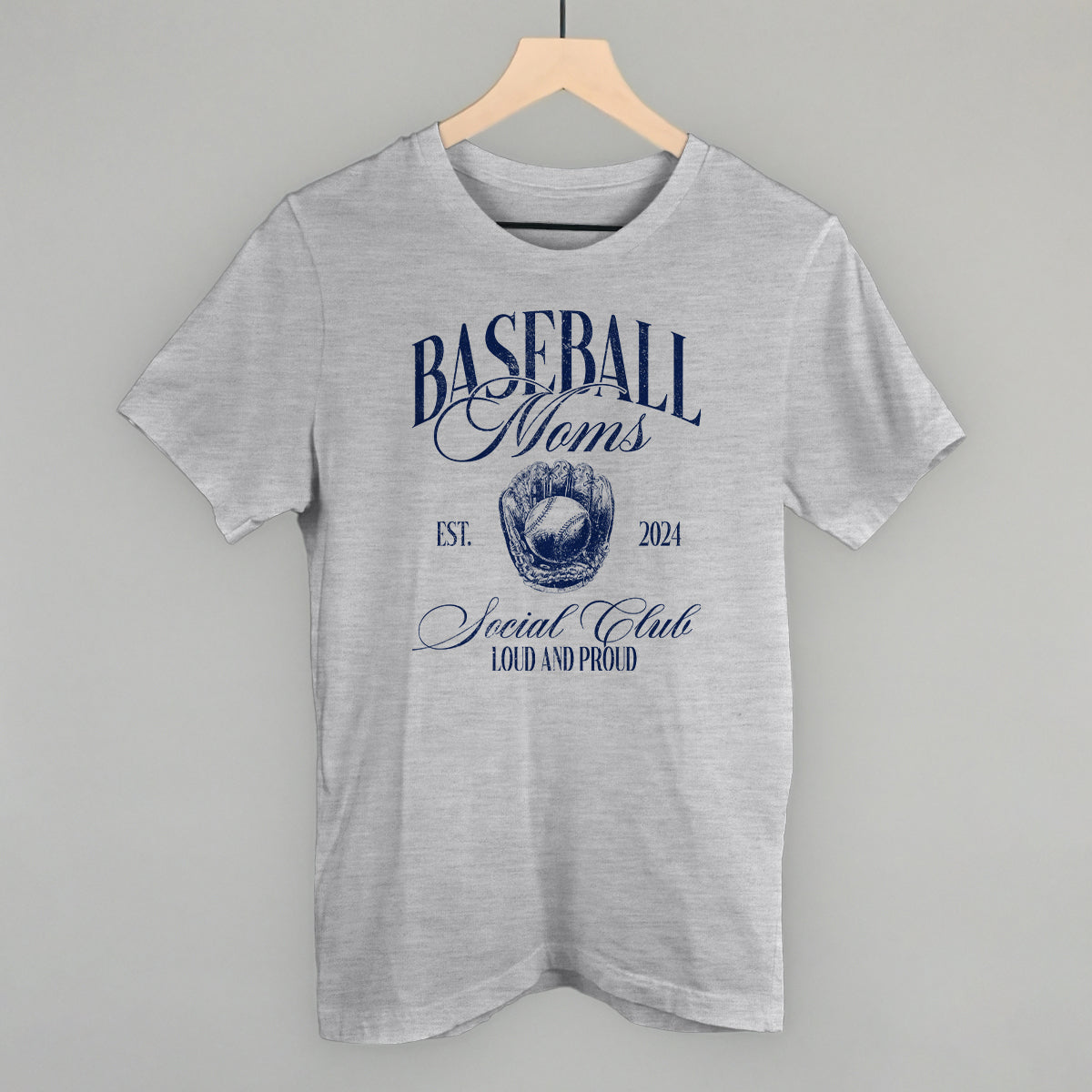 Baseball Moms Social Club graphic tee in Athletic Heather